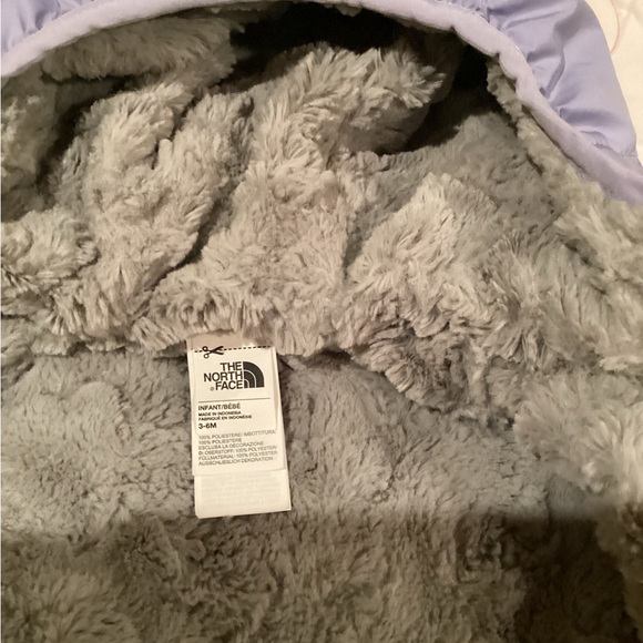 North Face infant reversible moss bud swirl hooded fleece winter jacket. Sz 3/6M - Picture 9 of 15